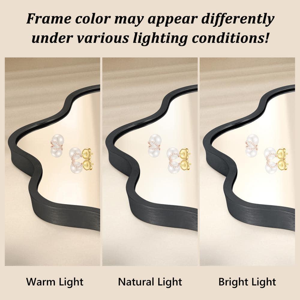 Fahomiss Elegant Oval Wavy Wall Mirror – Modern Decorative Mirror for Living Room, Bedroom, Bathroom, or Entryway – Stylish Home Décor Accent