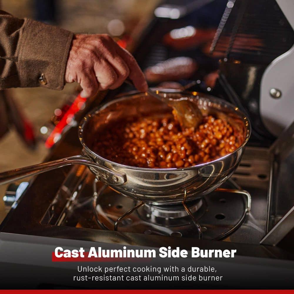 Monument Grills Mesa 415BZ,4-Burner Liquid Propane Infrared Gas Grill with Side Burner and Cabinet, 62,000 BTU – Perfect for Family BBQs