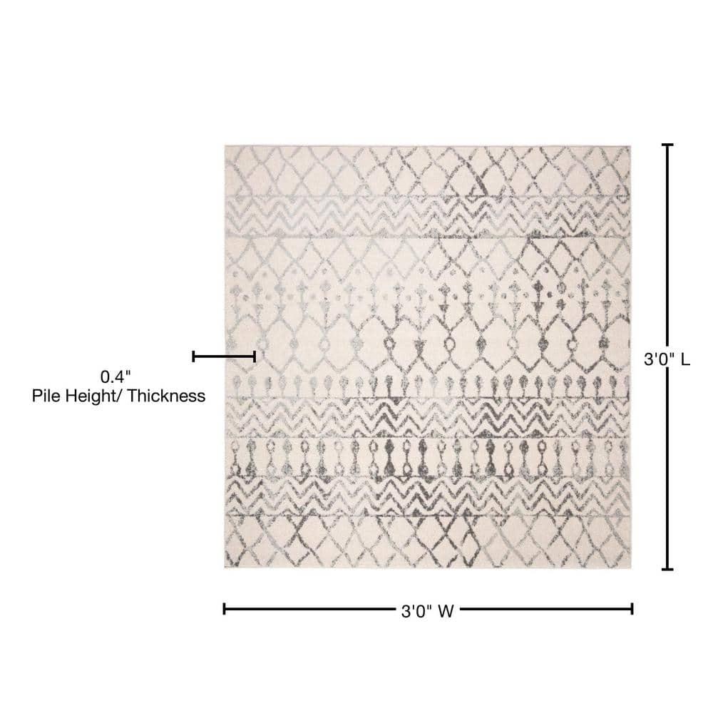 Tulum TUL270 Power Loomed Area Rug - Ivory/Grey - 3'x3' - Safavieh.