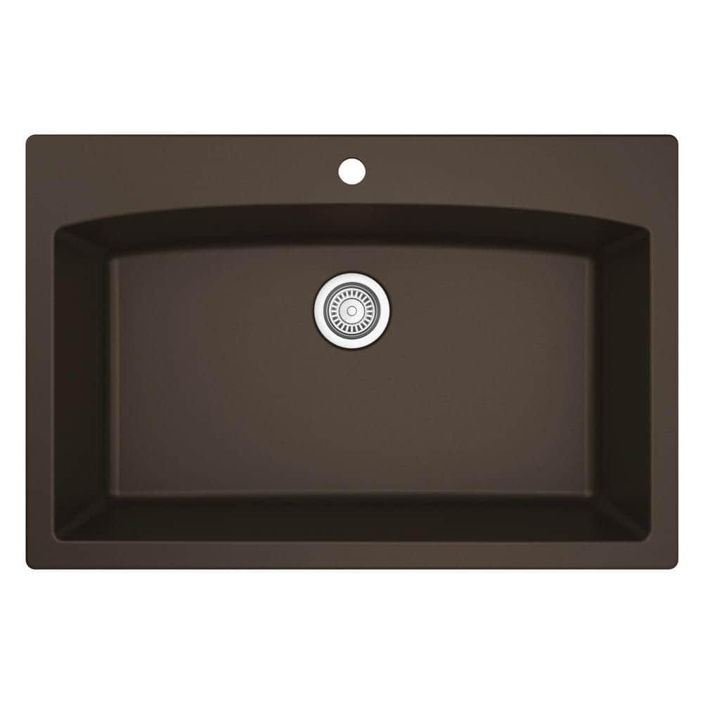 Karran Drop-in Quartz Composite 33'' X 22'' 1-Hole Single Bowl Kitchen Sink