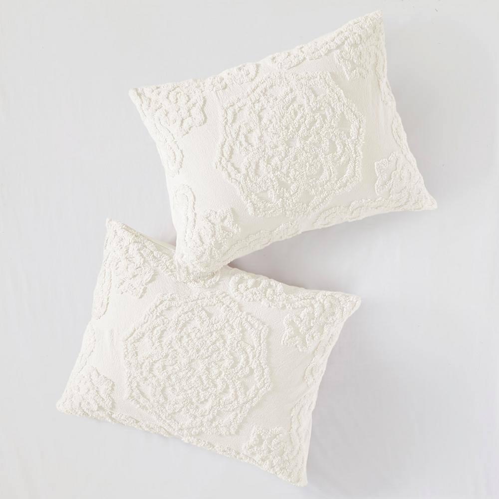 Madison Park Laetitia Tufted Chenille Cotton 3 Piece Medallion Duvet Cover Set