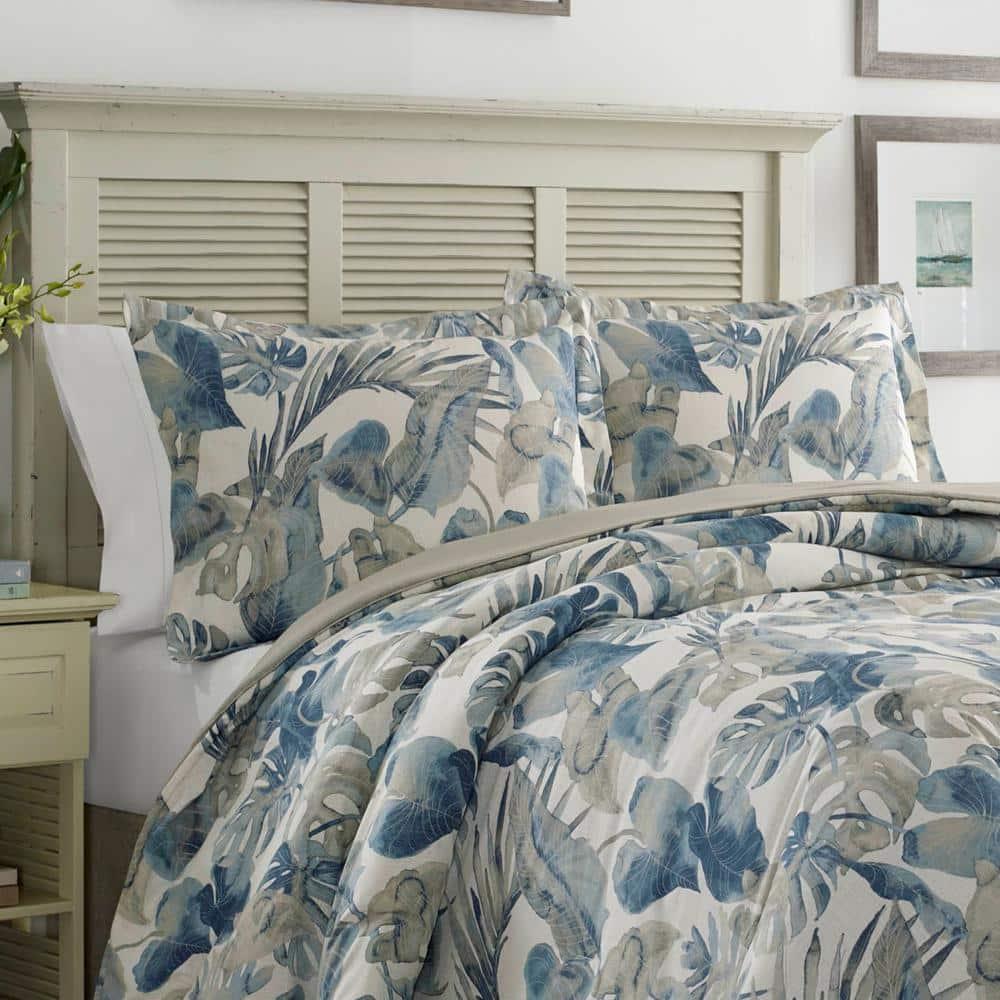Tommy Bahama Home Tommy Bahama Raw Coast Blue Cotton 5 Piece Comforter Bonus Set
