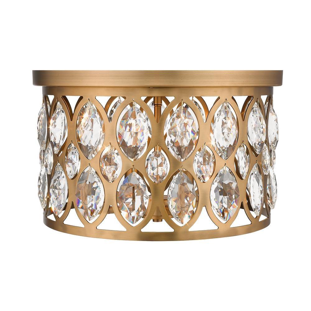 Z-Lite Dealey 4 - Light Flush Mount in  Heirloom Brass