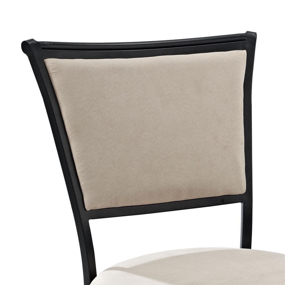 Rachel Swivel Barstool Black with Cushion White - Crosley: Metal Frame, Padded Back, 30" Fixed Height
