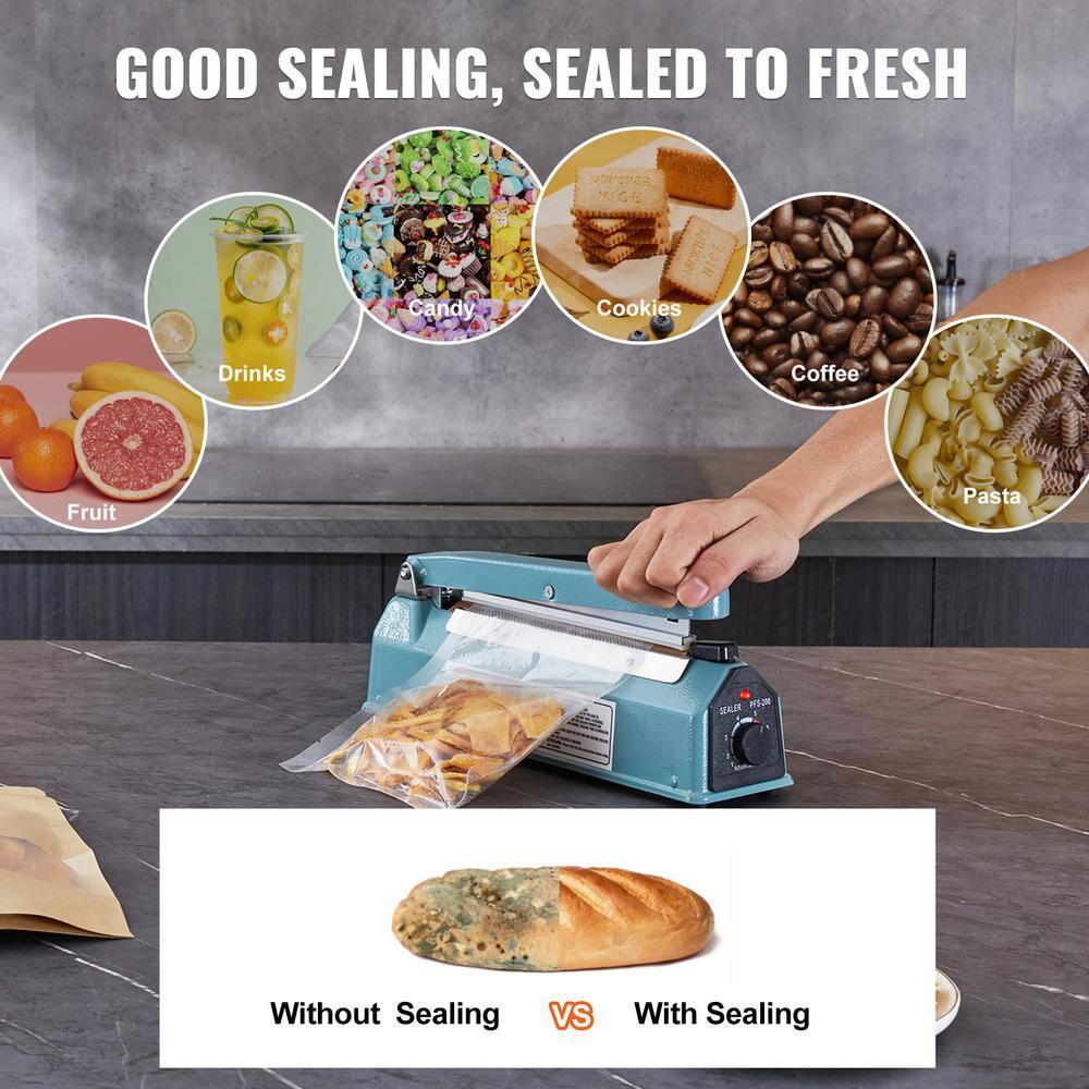 VEVOR VEVOR 8" Iron Hand Impulse Heat Sealer Machine Poly Bag Sealing for Plastic Bag
