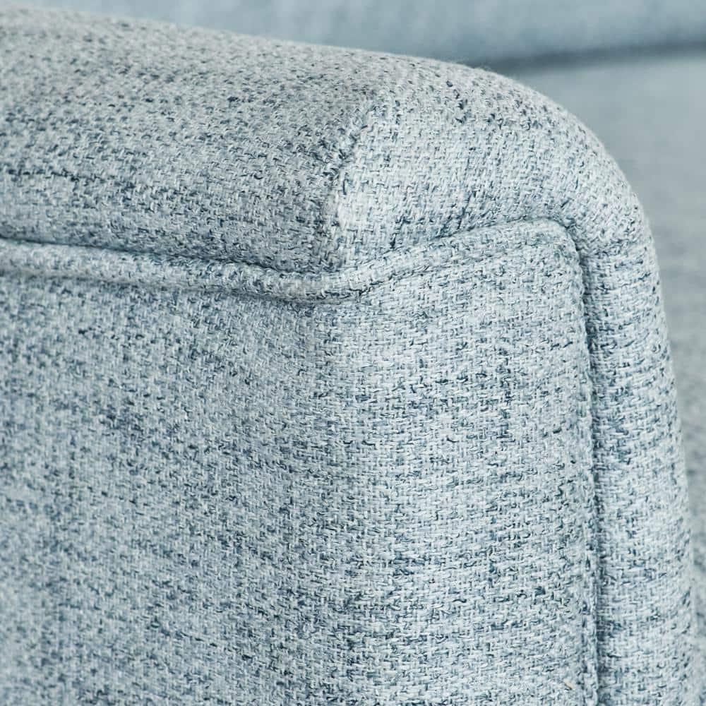 CorLiving Jasmine Swivel Glider Press-Back Recliner Chair Blue: Upholstered Polyester, Metal & Wood Frame, 300lb Capacity