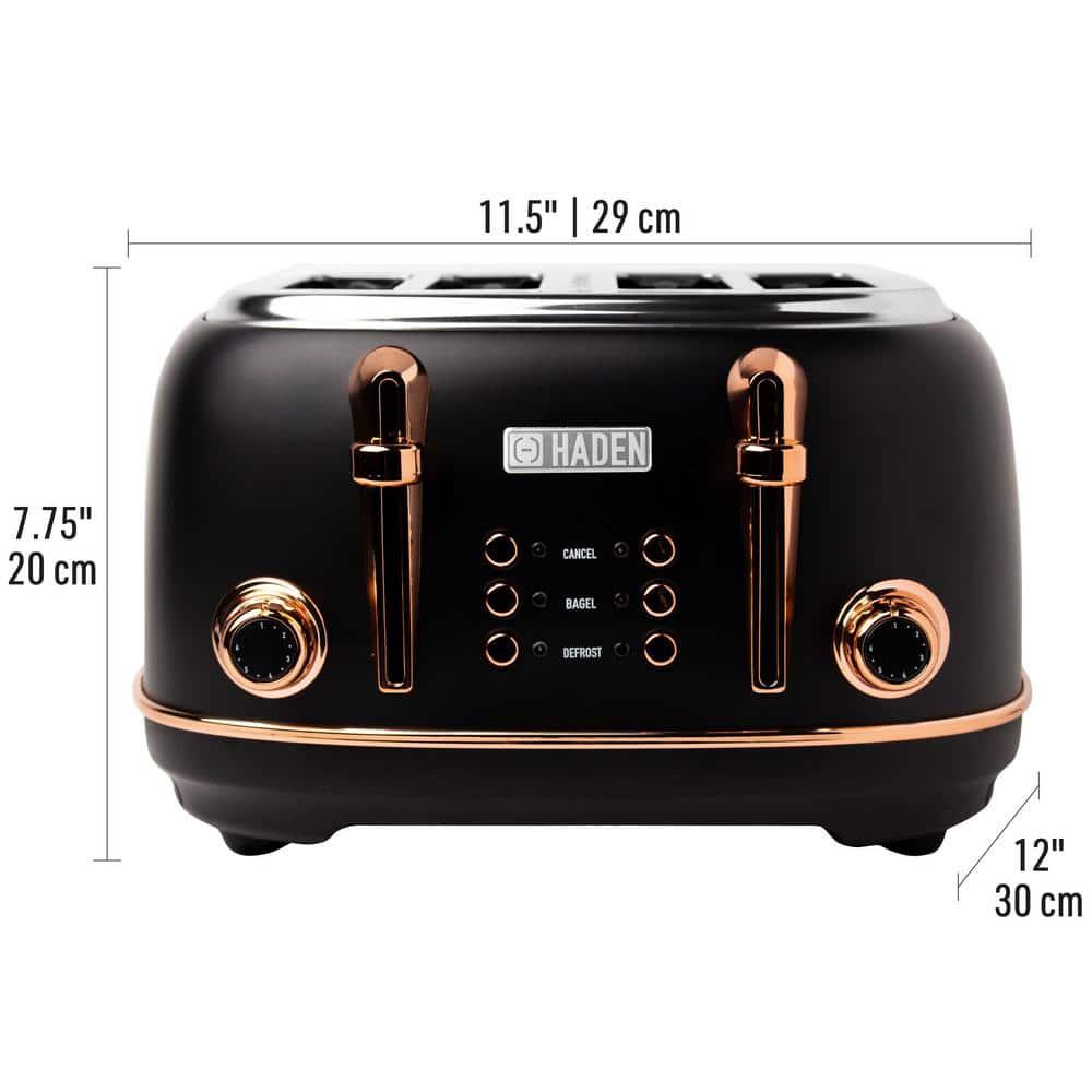 HADEN Heritage Black and Copper 4-Slice Toaster