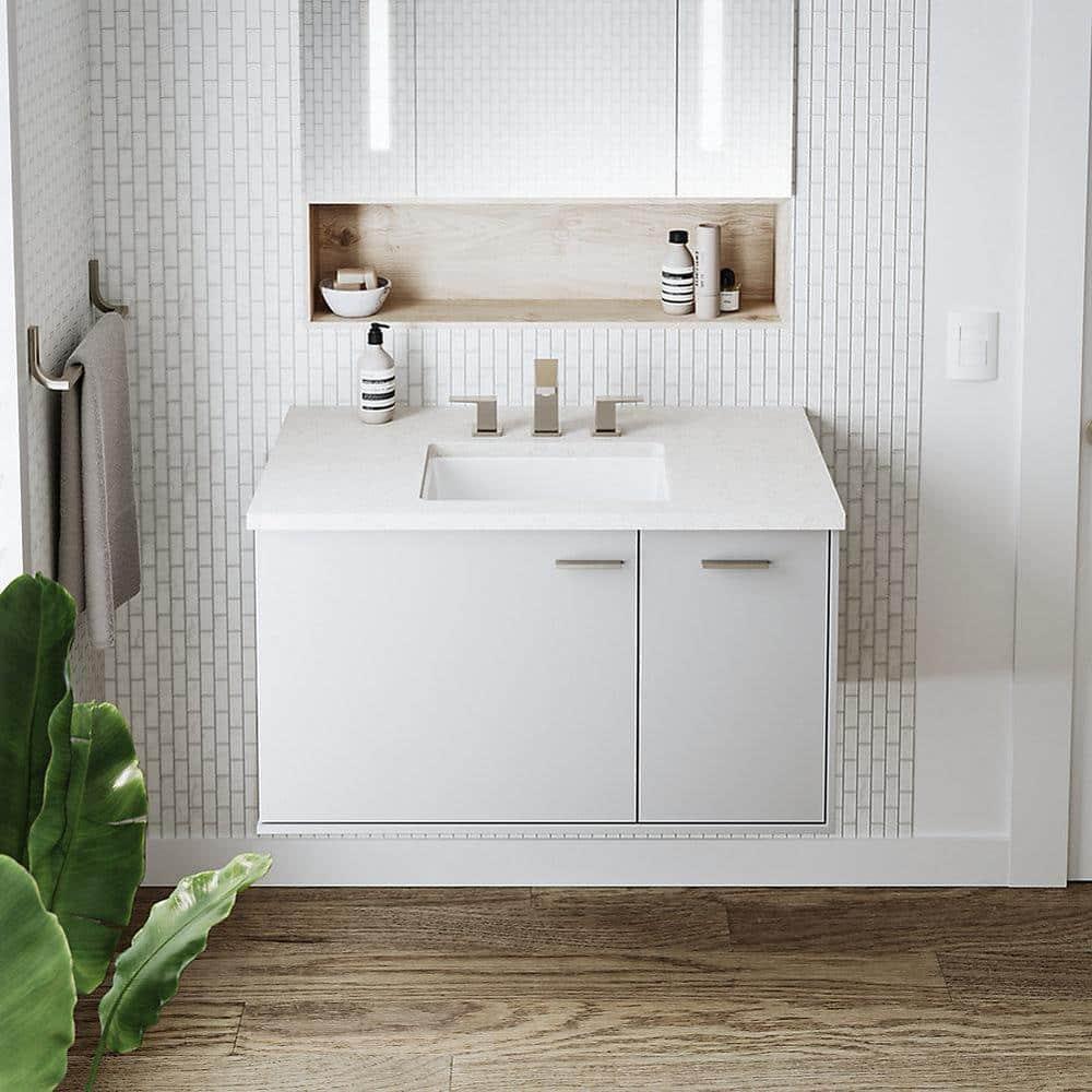 Verticyl 17" Rectangular Under-Mount Bathroom Sink with Overflow Drain