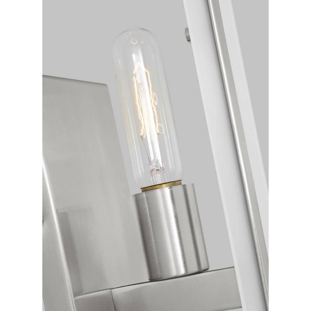 Elegant Brushed Nickel Vanity Sconce with Satin Etched Glass