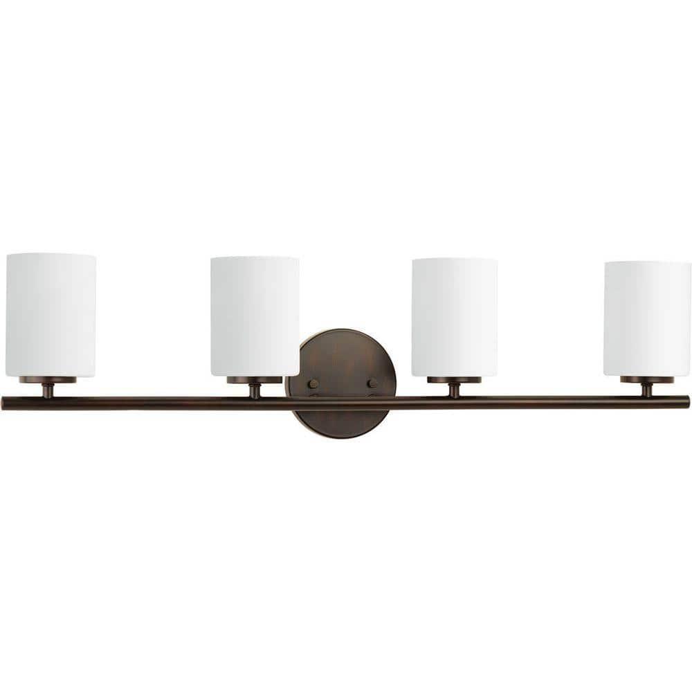 Progress Lighting Replay 4-Light Bath Vanity, Antique Bronze, Shade Included