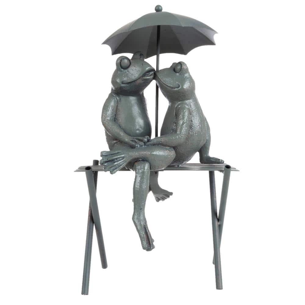 Pure Garden Frog Figurine for Flower Beds, Fairy Gardens, and More (Bronze)