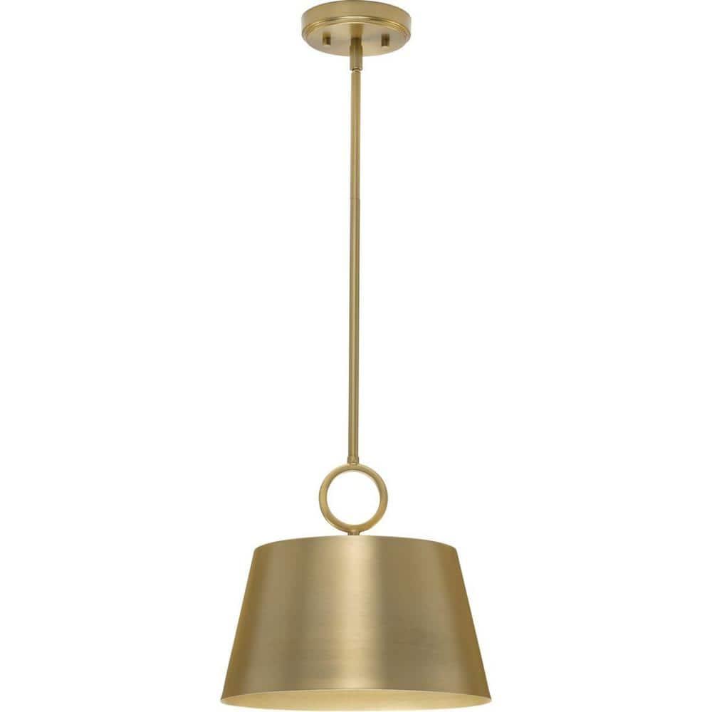 Progress Lighting Parkhurst 1-Light Dome Pendant, Brushed Bronze, Gold-Finished Interior, Steel, Dry Rated