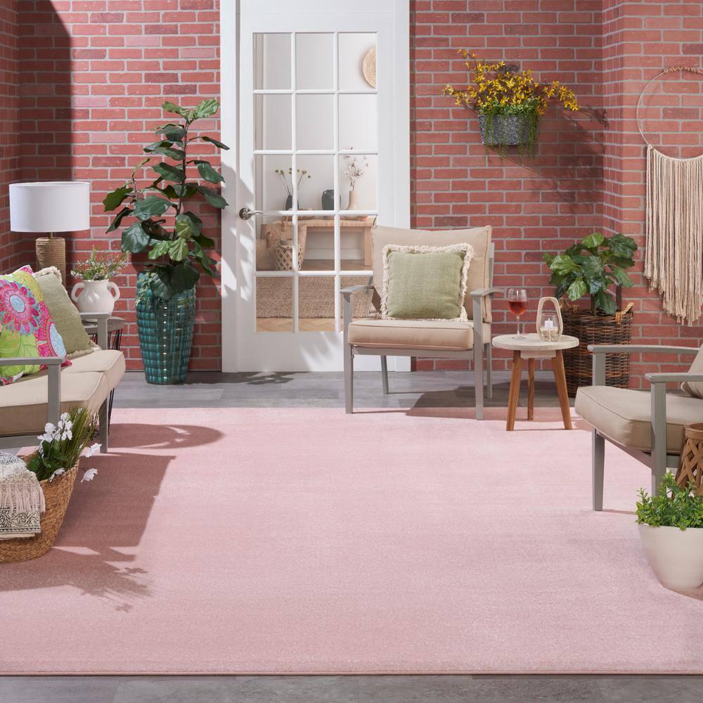 Nourison Essentials Easy Care Indoor Outdoor Area Rug - Pink 10' x 14'