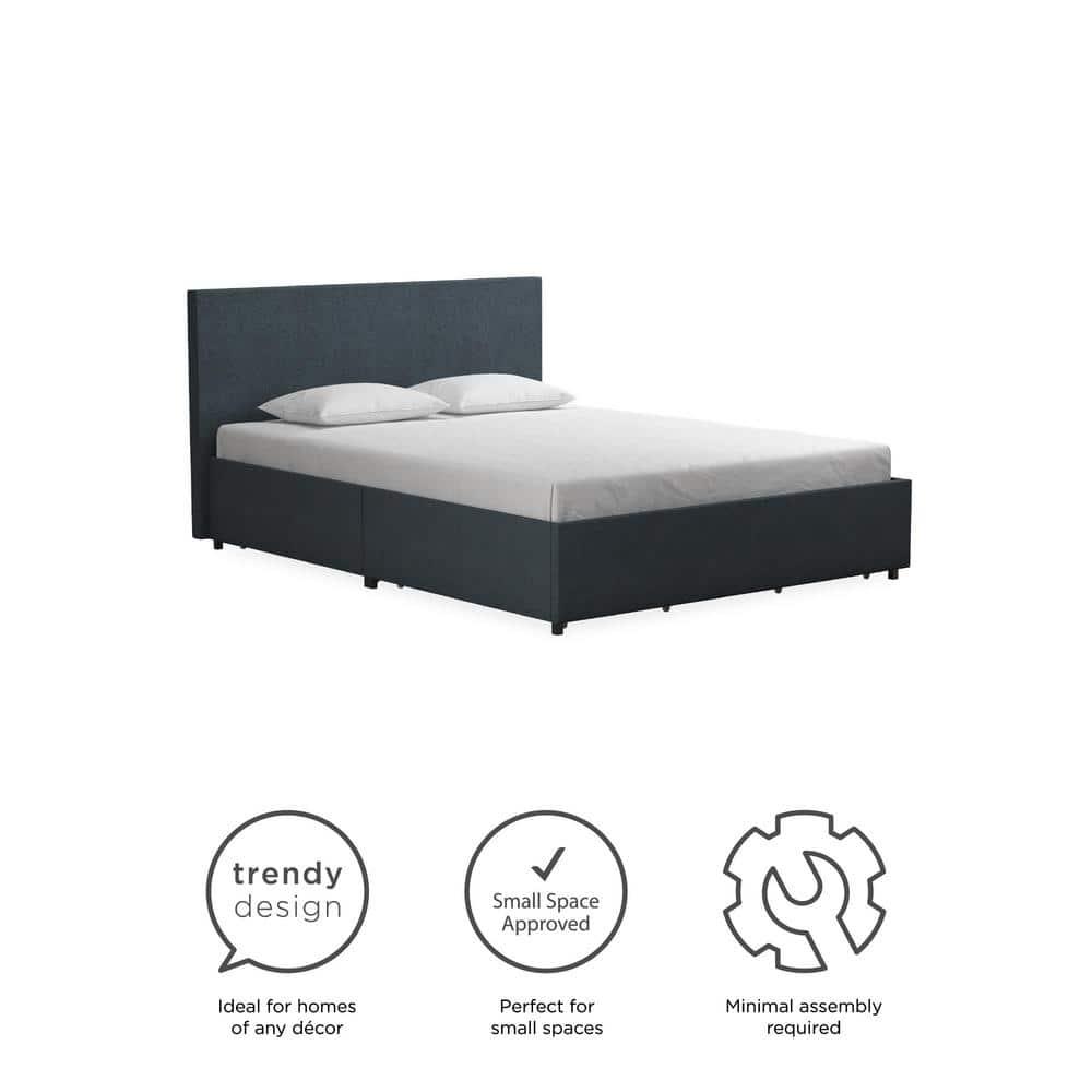 Novogratz Kelly Upholstered Unfinished Platform Storage Bed