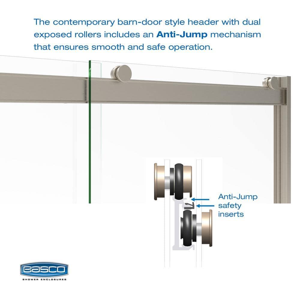 Arelo 56" - 60" W x 72" H Semi-Frameless Shower Door