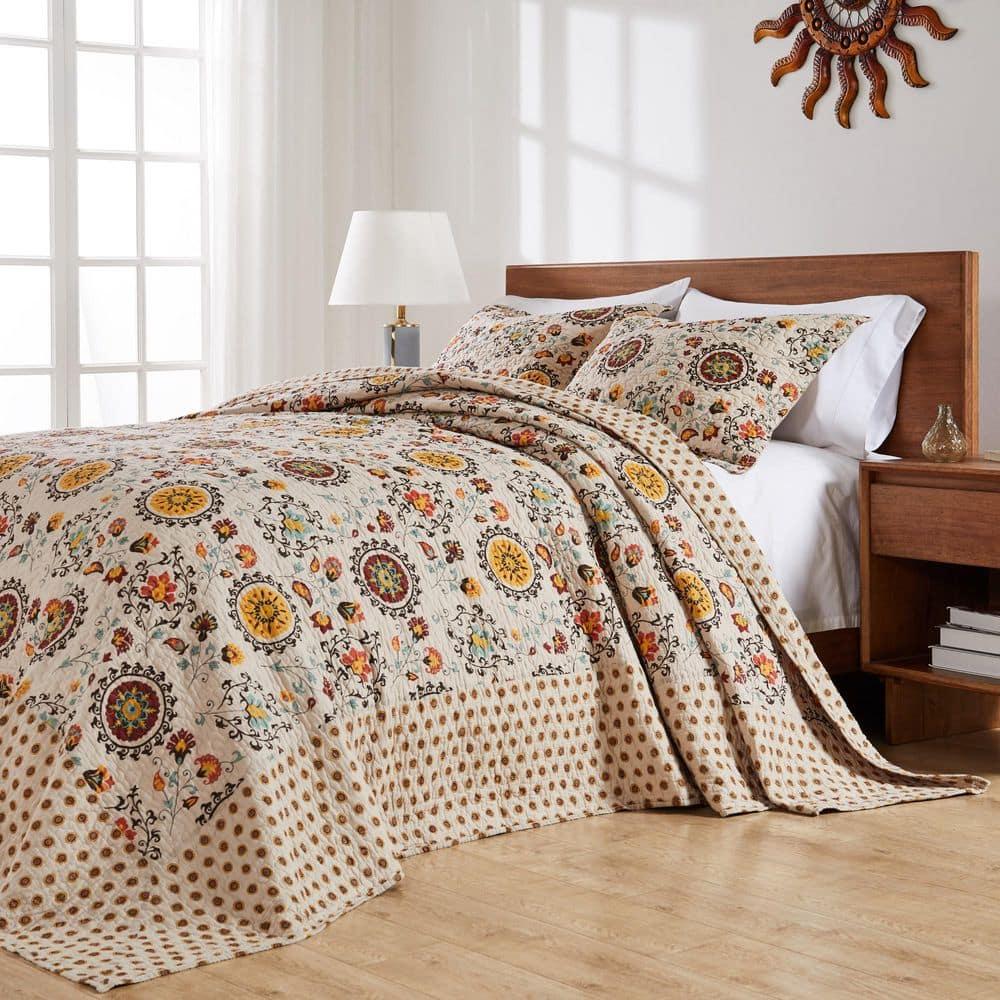 Andorra Medallion Cotton Reversible Quilt Set