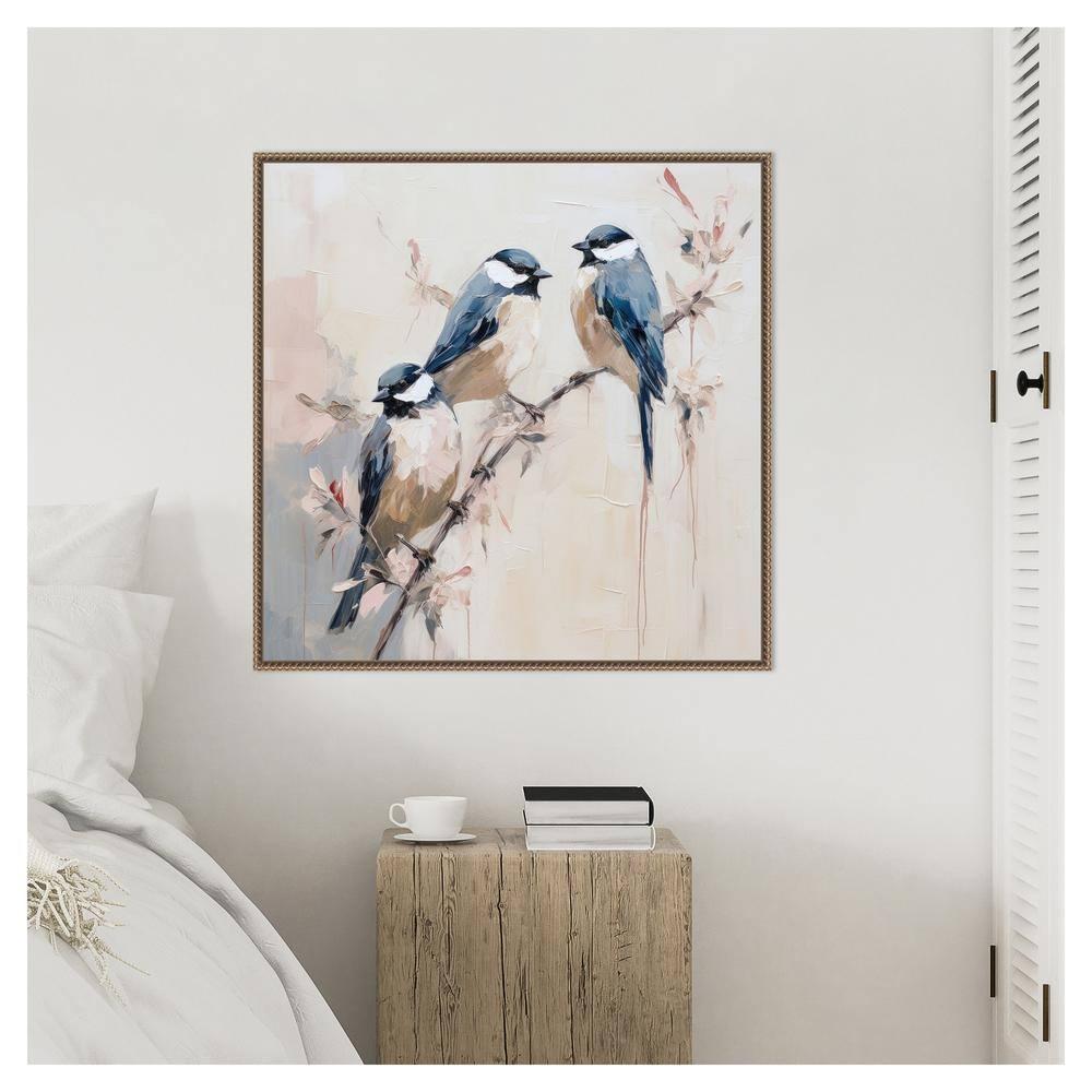 Amanti Art 30"x30" Elegant Bird Silhouettes I by Lazar Studio Framed Canvas Wall Art Print
