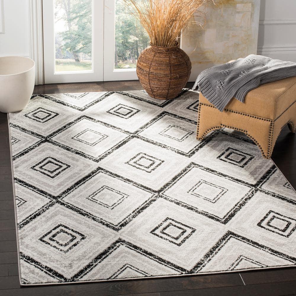 Skyler SKY120 Power Loomed Indoor Area Rug - Grey/Black - 5'1"x7'6" - Safavieh