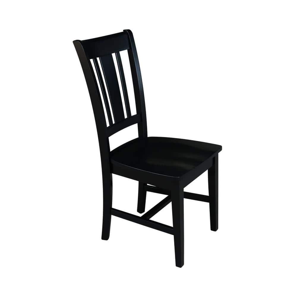 International Concepts Set of 2 San Remo Splatback Chairs Jet Black: Rubberwood Frame, Armless Design