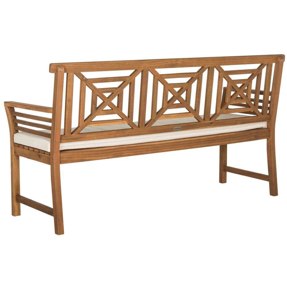 Del Mar 3 Seat Bench - Outdoor - PAT6737 - Natural/Beige - Safavieh