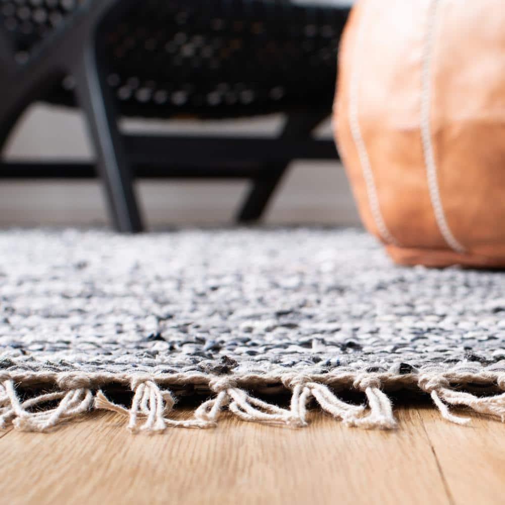 SAFAVIEH Rag Dania Striped Cotton Area Rug, Grey, 10' x 14'