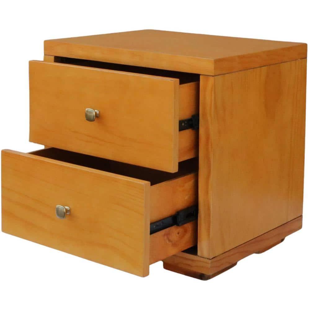 Camden Isle Trent Platform Bedroom Set | Paneled Headboard and Footboard | Queen, Oak + 2 Nightstands