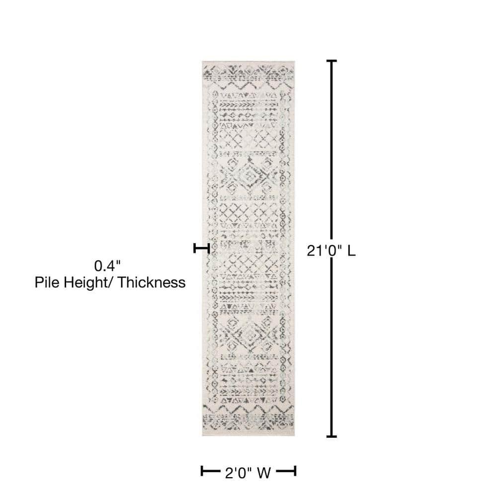 Tulum TUL268 Power Loomed Runner Rug - Ivory/Grey - 2'x21' - Safavieh.
