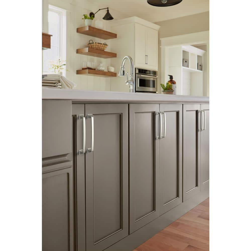 Amerock Ville 6-5/16 inch (160mm) Center-to-Center Satin Nickel Cabinet Pull