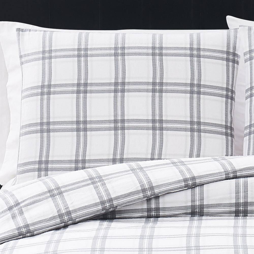 London Fog London Fog Plaid Flannel Duvet Cover Set