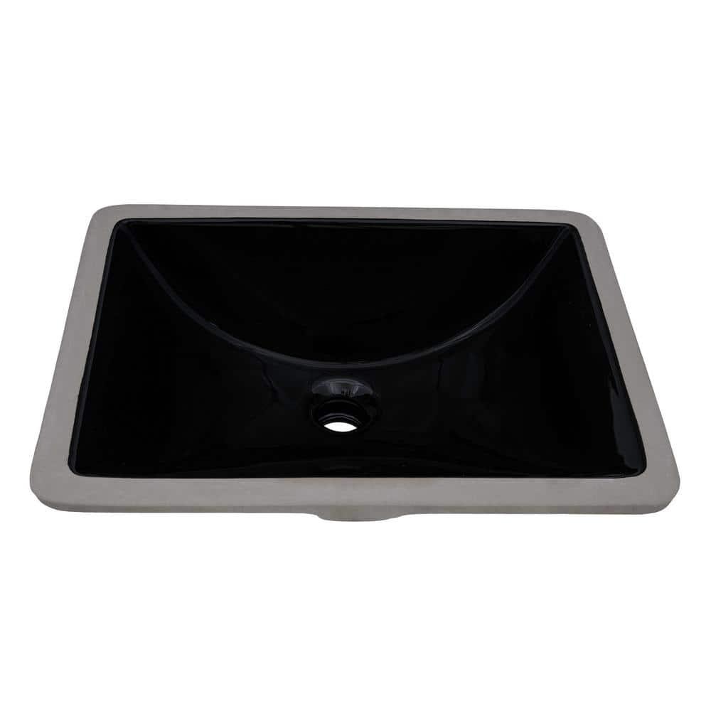 Ruvati 17 x 12 inch Undermount Bathroom Rectangular Porcelain Ceramic Sink with Overflow