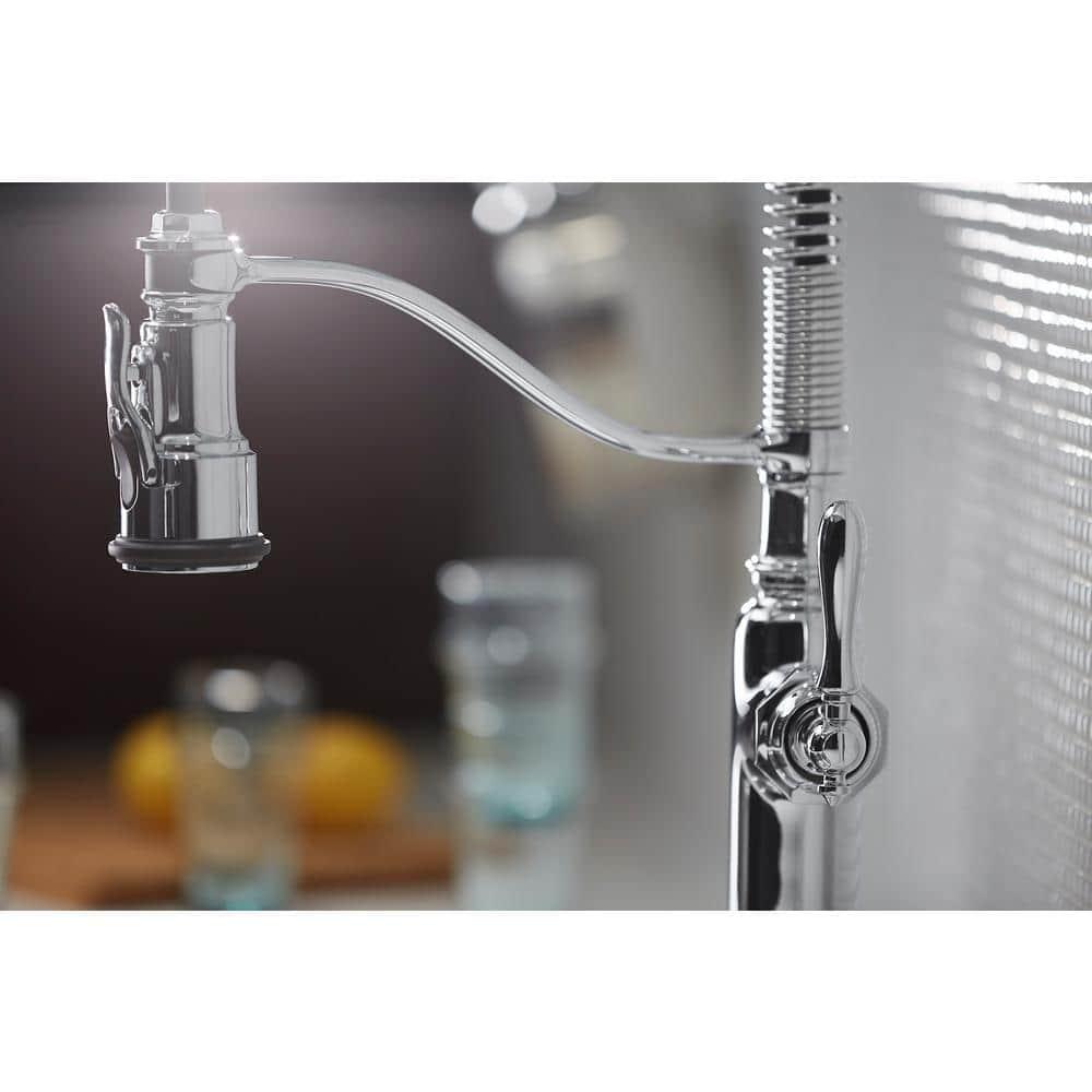 Kohler Tournant® Single Handle Semi-Professional Pre-Rinse Kitchen Faucet with Three-Function Pull Down Sprayer