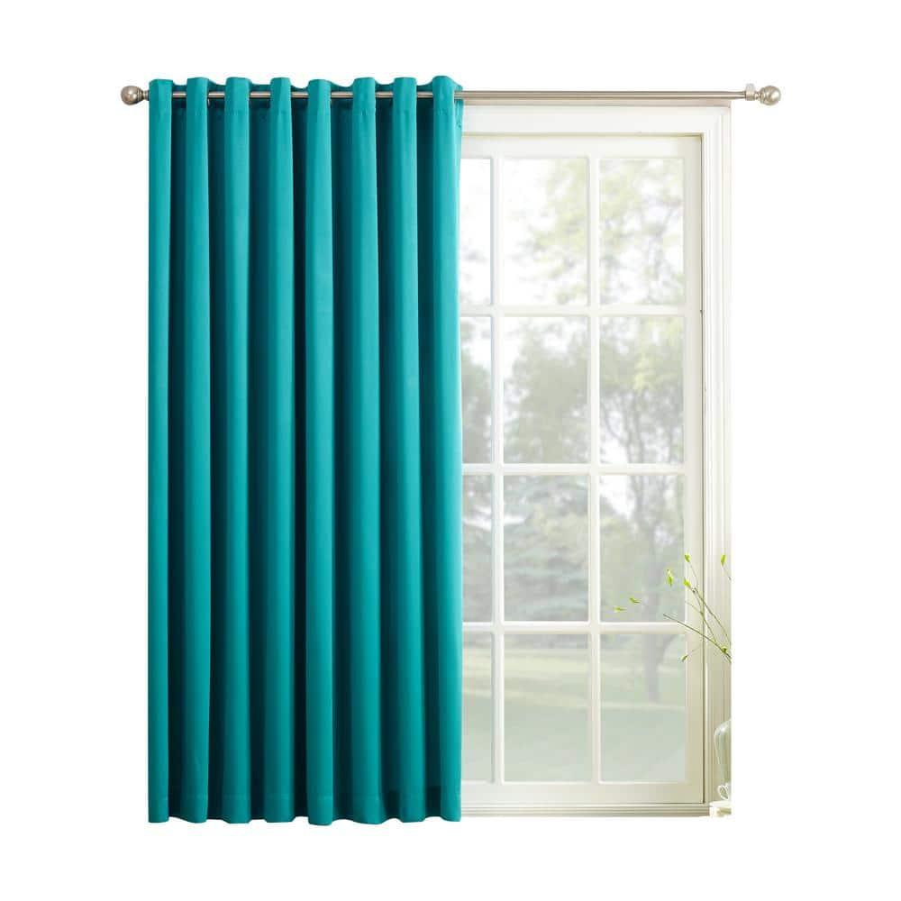 Sun Zero Bartlett Grommet Room Darkening Extra Wide Patio Curtain Panel, 100"x84", Marine