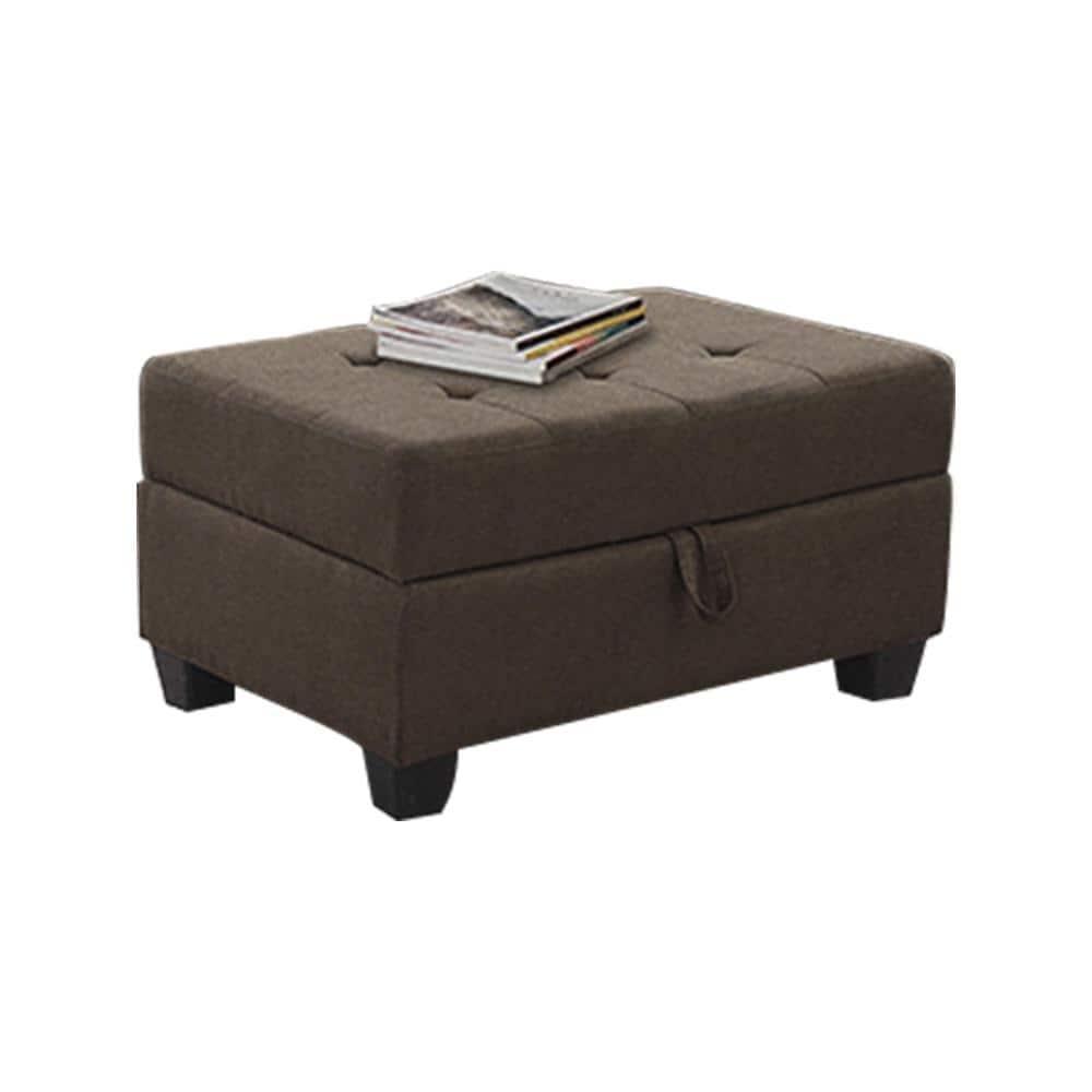 Lexicon Maston Microfiber Ottoman with Storage in Chocolate