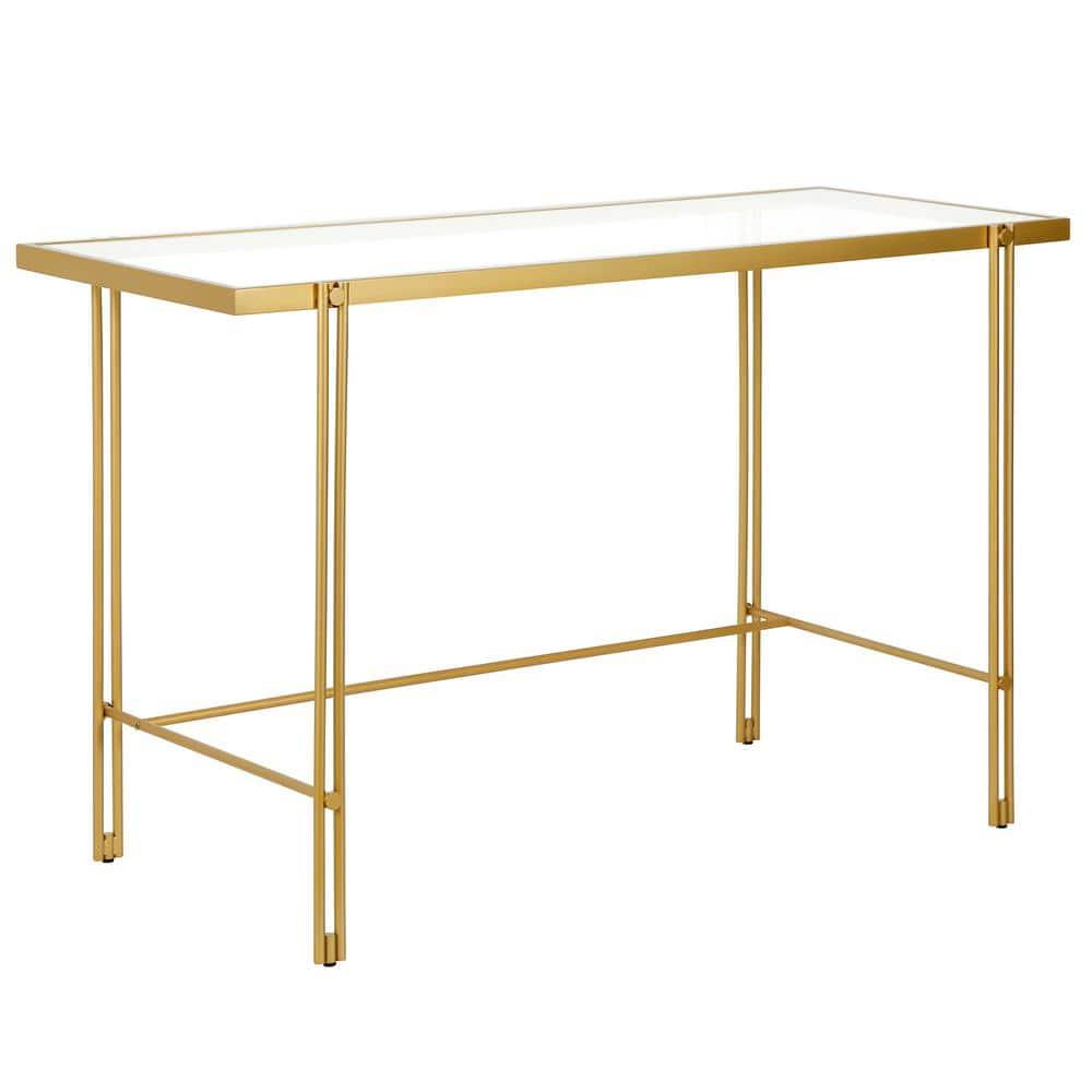 Evelyn&Zoe Inez 48" Wide Rectangular Desk in Brass
