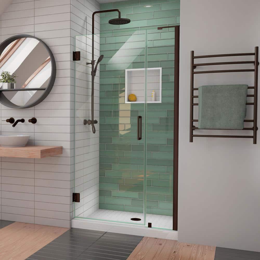 Unidoor-LS 39'' W x 72" H Hinged Frameless Shower Door with ClearMax Technology