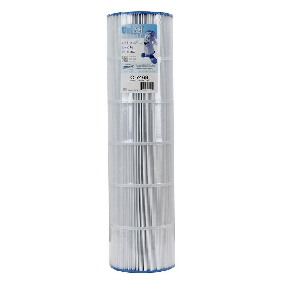 Unicel C-7468 115 Square Foot Media Replacement Pool Filter Cartridge with 175 Pleats, Compatible with Jandy