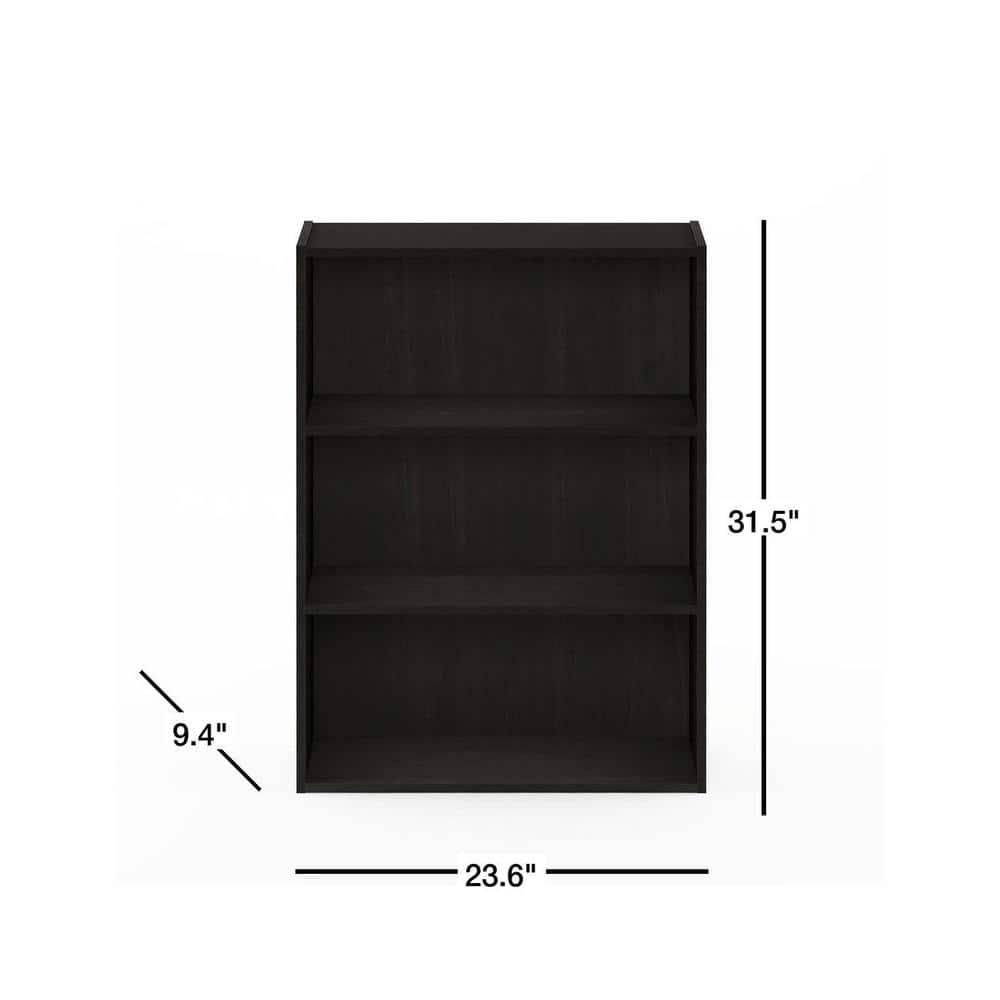 Furinno Easy Assembly 3 Cube Decorative Bookshelf Storage Display Cabinet 3-Tier Multi-functional Open Shelf,Espresso