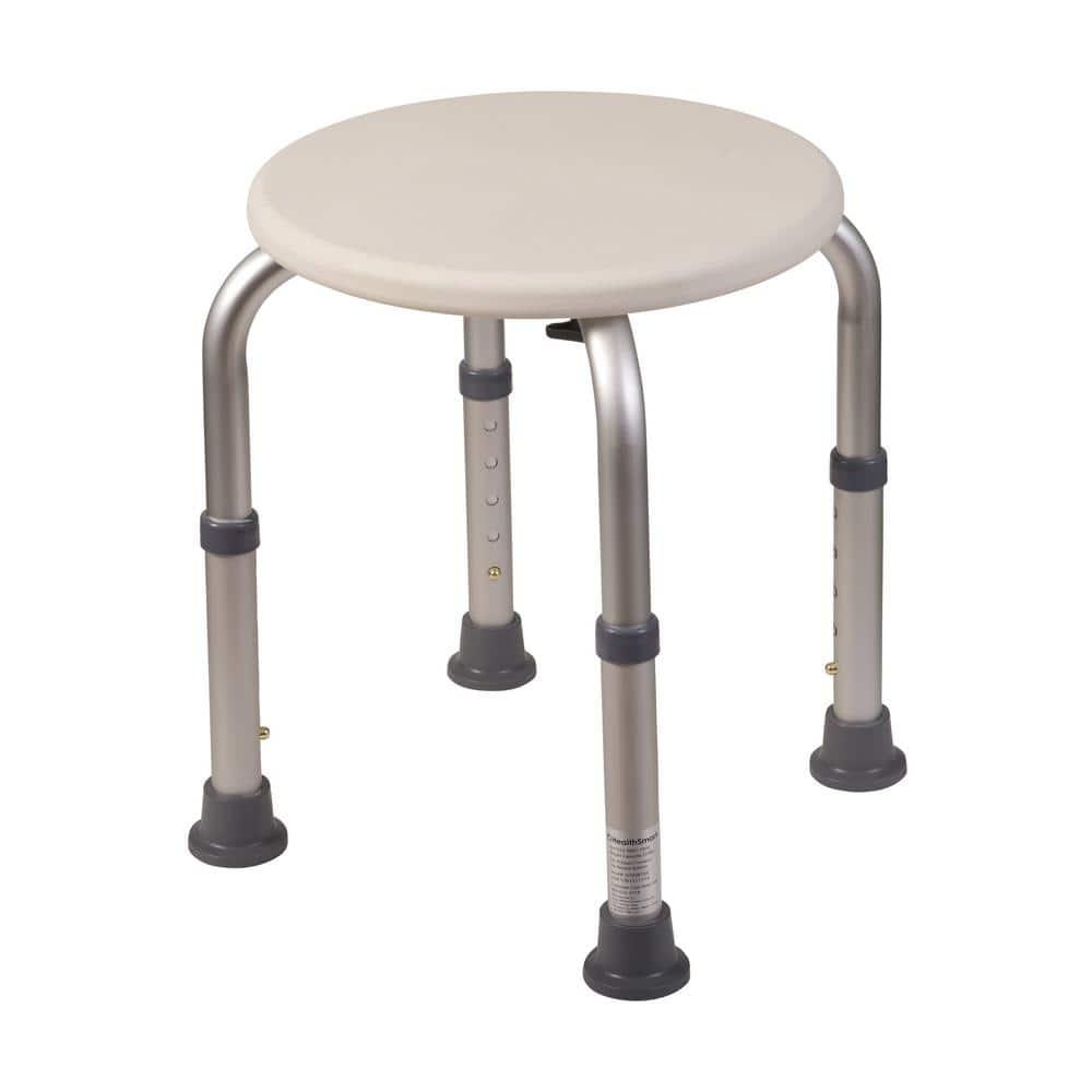 VAIKAXY Shower Chair Bath Seat for Tub or Shower Bench for Inside Shower, Made of Non Slip Aluminum with Plastic Seat, Adjustable Height, Holds Weight up to 330 Pounds, Bath Stool, White