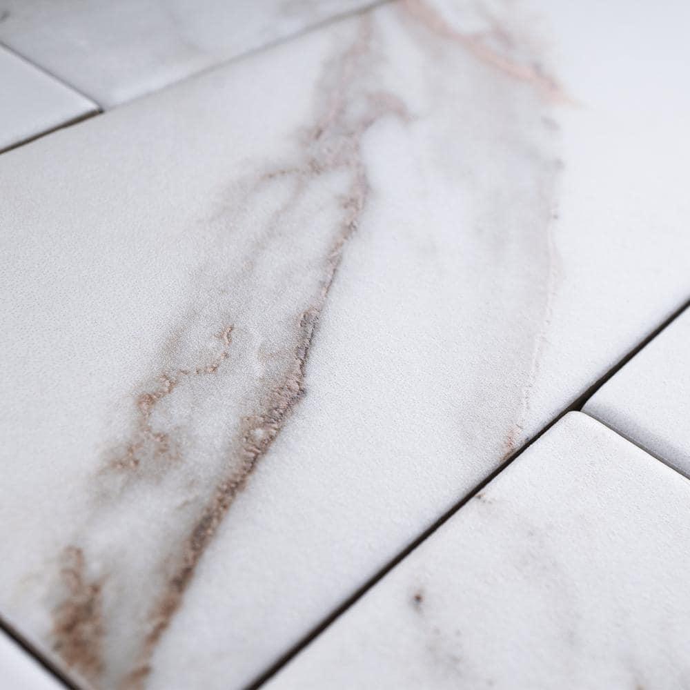 Elegance Gold Subway 3.15 in. x 12.99 in. Matte Porcelain Marble look Floor and Wall Tile (9.04 sq. ft./Case)