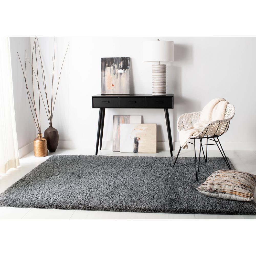 August Shag 900 AUG900 Power Loomed Indoor Area Rug - Grey - 4'x6' - Safavieh