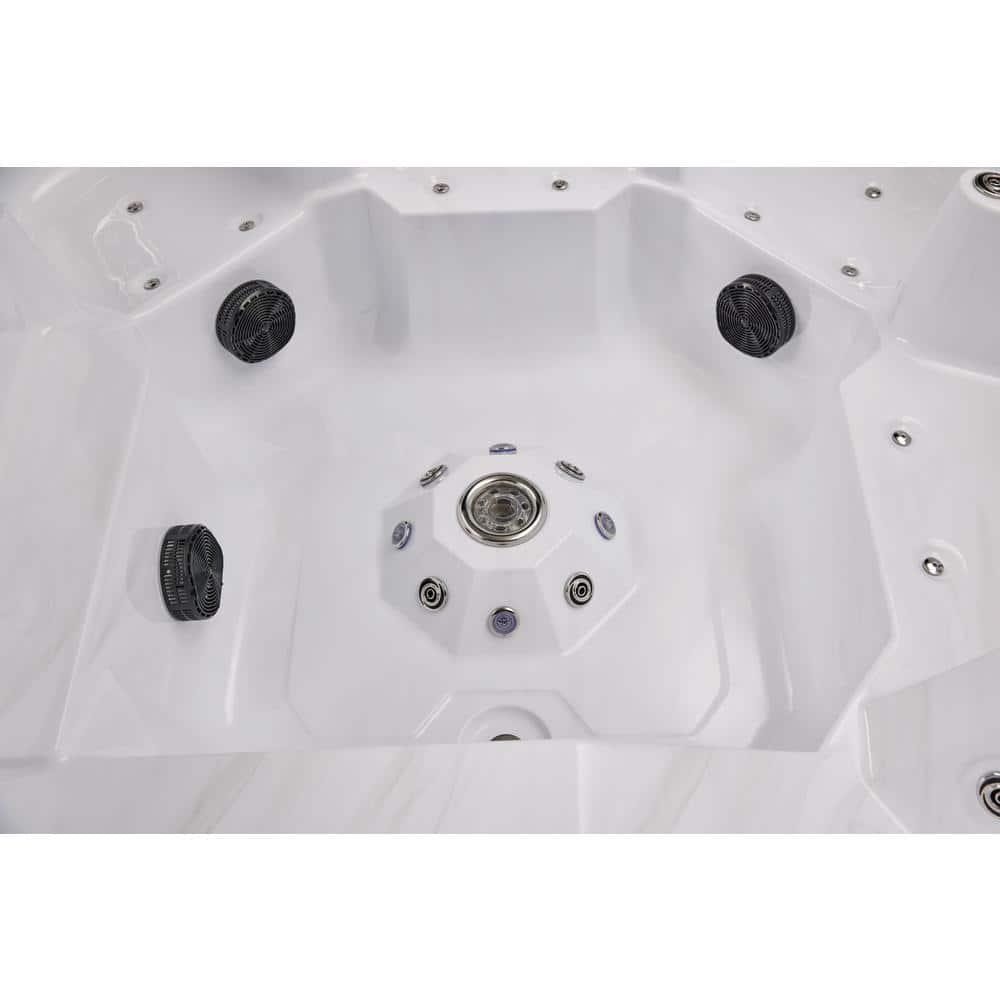 Luxury Spas Luxury Spas 240 Volt 5 Person Galley - Person 69 - Jet Acrylic Square Hot Tub With Ozonator In Cloud Gray