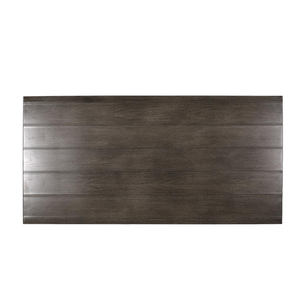 Noble House Pointe 68.75" Aluminum Patio Dining Table in Gray and Black