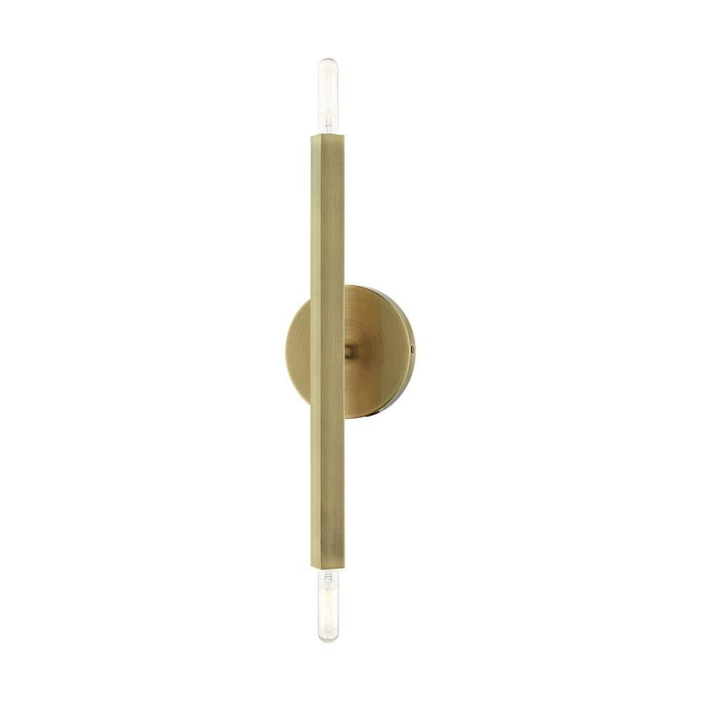 Livex Lighting Moco 2 - Light Wall Light in  Antique Brass