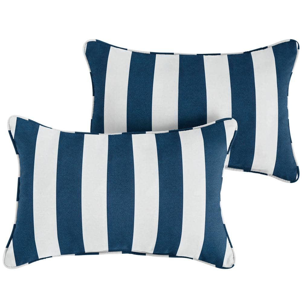 Warrick Striped Indoor/Outdoor Lumbar Throw Pillow (Set of 2)