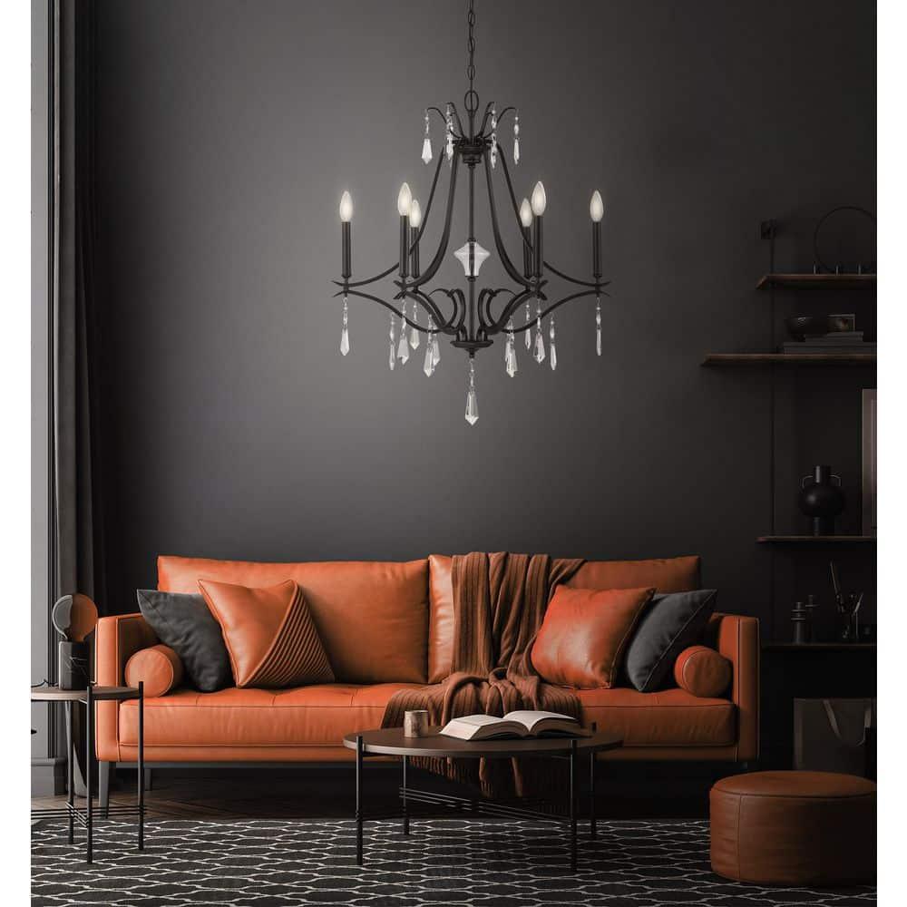 4446-66A-Minka Lavery-Laurel Estate - 6 Light Chandelier-31.75 Inches Tall and 26.75 Inches Wide-Coal Finish    -Traditional Installation