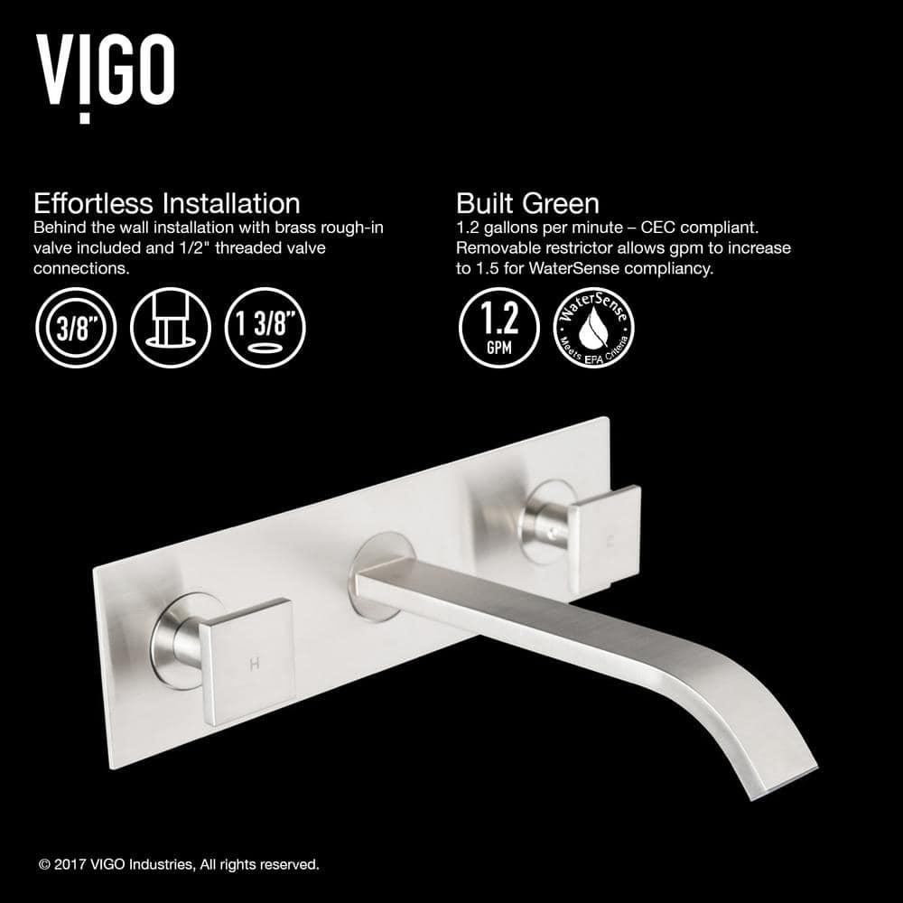 Titus 3" H Two Handle WaterSense Wall Mount Bathroom Faucet