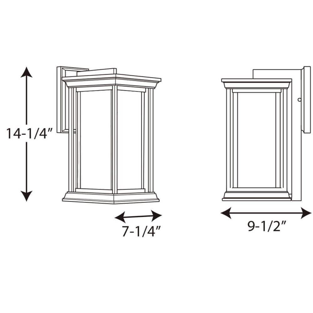 Progress Lighting Endicott 1-Light Outdoor Wall Lantern, Antique Bronze, Linen Glass Shade