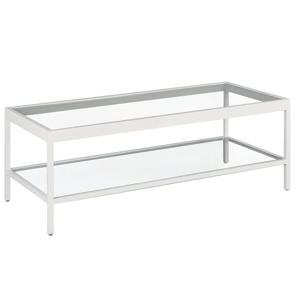 Evelyn&Zoe Alexis 45" Wide Rectangular Coffee Table, White