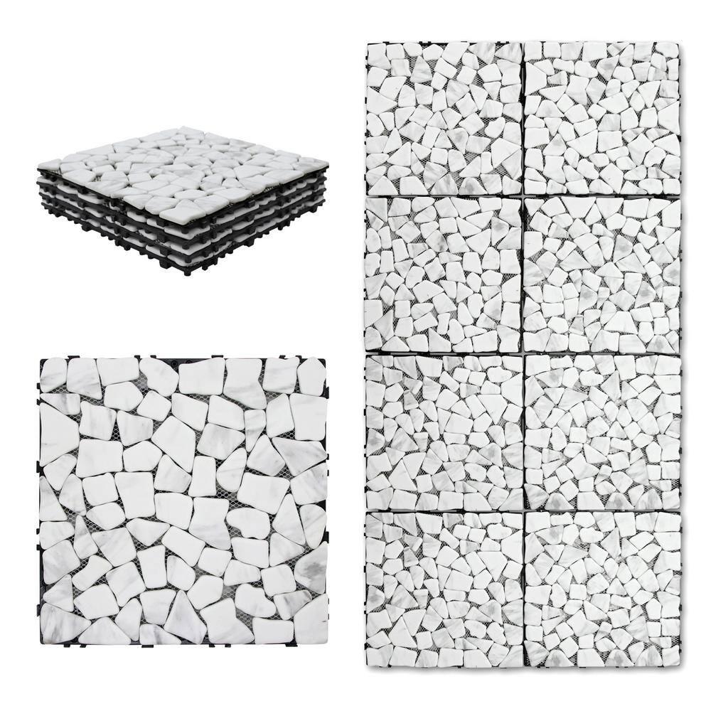 12'' L x 12'' W Stone Interlocking Deck Tile