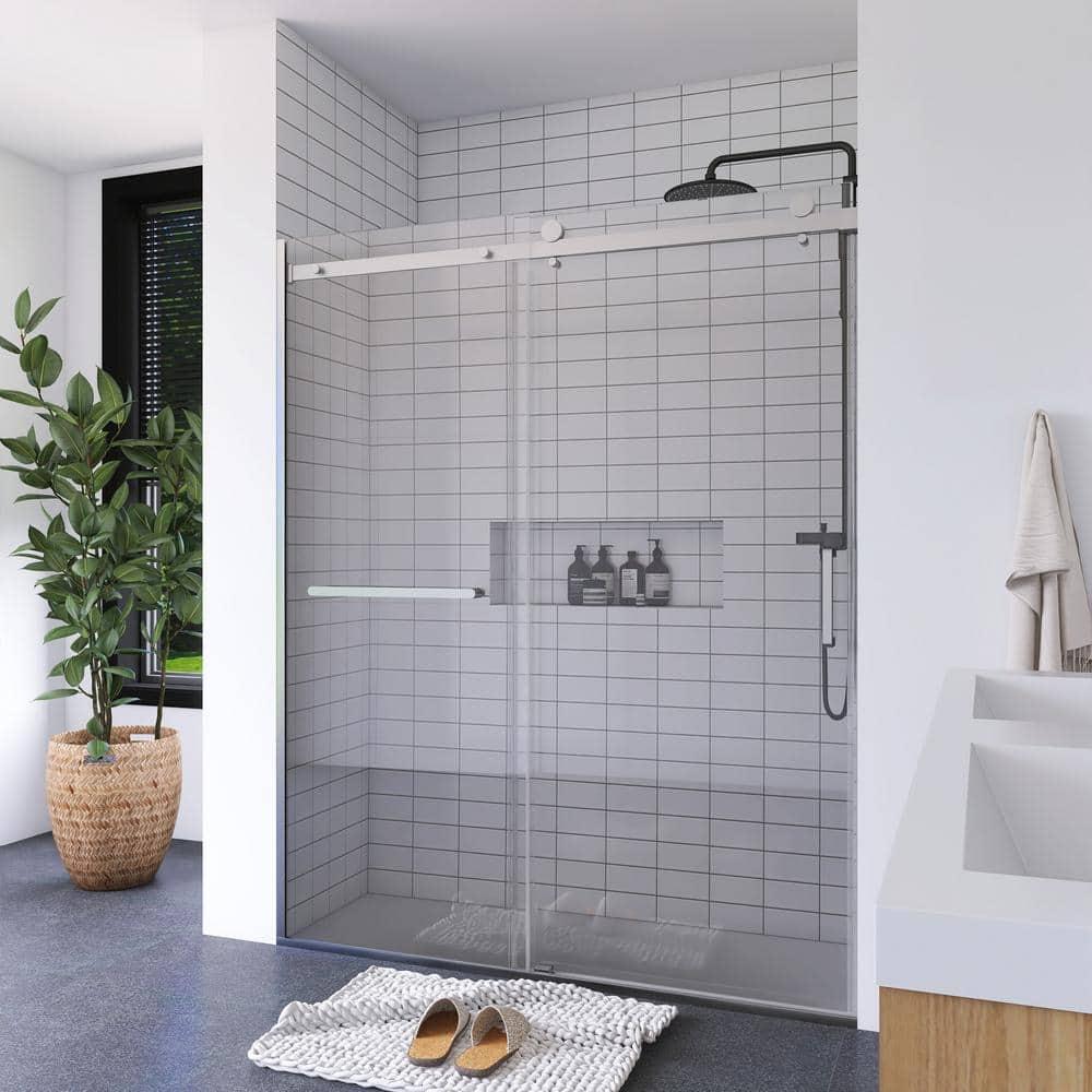 56"-60 ‘W x 75’ Aluminum Framed Single Slide Design Shower Door